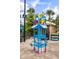 Interactive water play structure with colorful slides and sprayers, designed for Gathering-friendly fun at 3118 Magic Kingdom Ct, Kissimmee, FL 34746