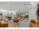 Spacious living room with natural light, white sofas, and a view of the garden, offering a comfortable and serene setting at 3332 Stonewood Ct, Orlando, FL 32806