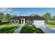 Charming single-story home featuring a modern gray facade, well-maintained lawn and two car garage at 6168 Sw 154Th St, Ocala, FL 34473