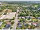 Aerial view shows cozy neighborhood streets lined with well-maintained homes and mature trees at 730 W Swoope Ave, Winter Park, FL 32789