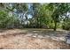 Spacious backyard with mature trees and partial stone patio at 821 E Lemon Ave, Eustis, FL 32726