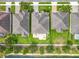 Overhead view displaying the backyard, nearby waterway, and neatly manicured landscaping at 1078 Vinsetta Cir, Winter Garden, FL 34787