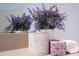 Close-up of bathroom countertop with decorative candle, soaps, and a plant at 12107 Poppy Field Ln # 105, Orlando, FL 32837
