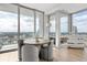 Dining area featuring a round table and city views at 150 E Robinson St # 2812, Orlando, FL 32801