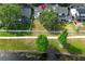 An aerial view of the backyard and neighboring homes with a pond in the distance at 1645 Boulder Creek Ct, Apopka, FL 32712