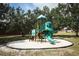 A colorful playground with a slide and climbing structures, set in a grassy area at 1645 Boulder Creek Ct, Apopka, FL 32712