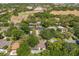 Aerial view of the neighborhood with lush tree coverage and a glimpse of a lake in the distance at 2105 Fosgate Dr, Winter Park, FL 32789