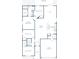 Detailed floor plan showcasing the layout of a four-bedroom home with a flex space, kitchen, and two-car garage at 3238 Viceroy Ct, Poinciana, FL 34759