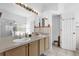 Bathroom with double sinks, vanity, and a separate shower at 329 Alegriano Ct, Kissimmee, FL 34758