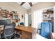 Office with a desk, ceiling fan, closet, and neutral-colored walls at 329 Alegriano Ct, Kissimmee, FL 34758