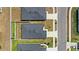 Aerial view reveals the backyard putting green adding appeal to this home at 4215 Swan St, Haines City, FL 33844