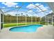 Backyard screened-in pool with sunny views at 4347 Creekside Blvd, Kissimmee, FL 34746