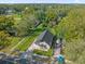 Aerial view of a charming home near mature trees and lush greenery in a residential neighborhood at 600 Lakewood Ave, Ocoee, FL 34761