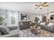 Open living room featuring gray sofas, and a neutral area rug and lots of natural light at 6701 Belmar Dr, Orlando, FL 32807
