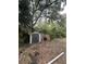 View of backyard with shed, ladder and grill at 7506 Mott Ave, Orlando, FL 32810