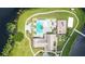 Aerial view of community pool, clubhouse, playground, walkways and lake at 8210 Topsail Pl, Winter Garden, FL 34787