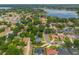 Beautiful lake community with mature trees, well-manicured lawns, and a variety of residential properties at 1018 Featherstone Cir, Ocoee, FL 34761