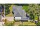 Aerial view of the property showcasing the roof, backyard, driveway, and surrounding landscaping at 1202 Chichester St, Orlando, FL 32803
