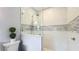 Modern bathroom showcasing a glass walk-in shower with a mosaic accent and contemporary fixtures at 1202 Chichester St, Orlando, FL 32803