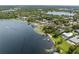 Gorgeous aerial view of lakeside real estate showcasing serene waterfront settings, boat docks, and beautiful landscaping at 195 E Faith Ter, Maitland, FL 32751