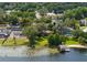 Stunning aerial view of lakefront properties with lush trees and waterfront access at 195 E Faith Ter, Maitland, FL 32751