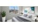 Bedroom featuring modern accents and a bright, cheerful atmosphere with window views of the community at 3133 Partington Blvd, Davenport, FL 33837