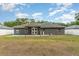 Spacious backyard featuring the rear of the house with a covered patio and green space at 7101 Se 124Th St, Belleview, FL 34420