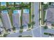 Aerial view of property highlighting its proximity to the street corner and neighborhood pools at 7584 Marker Ave, Kissimmee, FL 34747