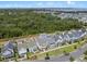 A scenic aerial view of homes near a tree-lined area and waterway at 908 Tilden Oaks Trl, Winter Garden, FL 34787