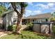 Spacious backyard featuring an above ground pool, lush greenery, and a charming shed at 1096 Dees Dr, Oviedo, FL 32765