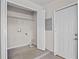 A spacious closet with overhead shelving and a door, ready for storage at 15 Sawfish Ln, Kissimmee, FL 34759