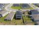 Aerial view showcasing the home's backyard, landscaping, and neighborhood setting at 16301 Sanctuary Reserve Loop, Clermont, FL 34714