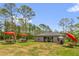 Expansive backyard featuring patio seating, vibrant red umbrellas, and potential for outdoor entertaining at 1898 9Th Ave, Deland, FL 32724