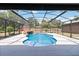 Beautiful screened pool with waterfall feature in the backyard at 2420 Heron Ct, St Cloud, FL 34769