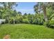 Beautiful, large backyard with mature trees offering privacy, lush greenery, and partial water view at 2610 Cloudcroft Dr, Apopka, FL 32703