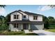 Charming two-story home with shake siding, a two-car garage, and a well-manicured lawn at 3242 Viceroy Ct, Poinciana, FL 34759