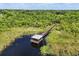 Picturesque dock extending into a serene lake, surrounded by lush greenery at 10166 Hidden Dunes Ln, Orlando, FL 32832