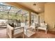 Covered and screened patio featuring a beautiful outdoor seating area overlooking the pool at 1801 Nice Ct, Kissimmee, FL 34747