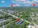 Aerial view of townhomes with downtown landmarks visible in the distance at 2162 Lake Howell Preserve Ct, Maitland, FL 32751