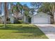 Charming single-story home featuring a well-manicured lawn, two car garage and lush tropical landscaping at 2277 Clearwater Dr, Deltona, FL 32738