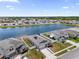 Beautiful aerial view of a neighborhood pond, showcasing the community and surrounding homes on a sunny day at 2515 W End Dr, St Cloud, FL 34772