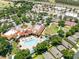 Aerial view of the community clubhouse, swimming pool, tennis courts and surrounding area at 3661 Kingswood Ct, Clermont, FL 34711