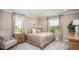 Relaxing main bedroom with a plush bed, soft lighting, and a view of the outdoors at 3880 Bluethread Way, Poinciana, FL 34759