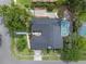 Aerial view of the property featuring a fenced pool, lovely roof, and attractive landscaping at 4118 Teriwood Ave, Orlando, FL 32812