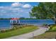Picturesque lakefront pier with a gazebo and walking path, perfect for enjoying scenic views and outdoor recreation at 4725 Anson Ln, Orlando, FL 32814