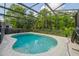 Screened-in swimming pool with clear blue water surrounded by a concrete deck and lush greenery at 502 Freeman St, Longwood, FL 32750
