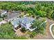 Stunning aerial view of a meticulously landscaped home, featuring mature trees, privacy fencing, and a lush green lawn at 955 Holly Springs Ter, Oviedo, FL 32765