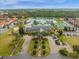 An aerial view of the community pool, playground, and tennis court near the lake at 2919 Banana Palm Dr, Kissimmee, FL 34747
