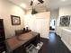Office space showing a large wooden desk, a ceiling fan, and plenty of space for storage and work at 5114 Hawkstone Dr, Sanford, FL 32771