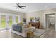 Relax in this cozy living room with comfortable seating and serene backyard views at 72 Fairway Cir, Umatilla, FL 32784